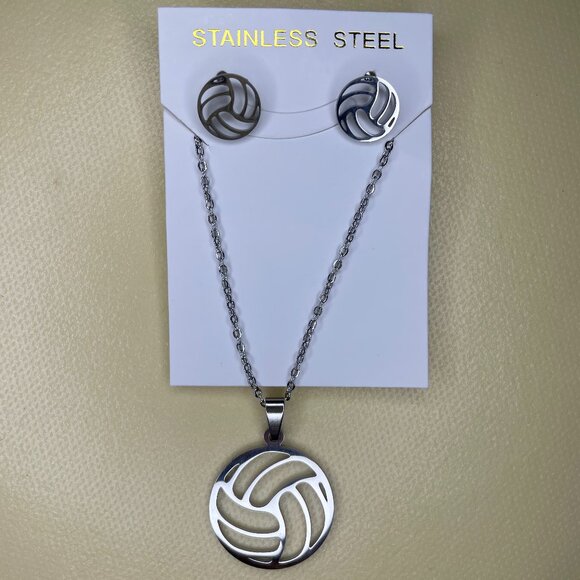 Jewelry - Stainless Steel Volleyball Jewelry Set